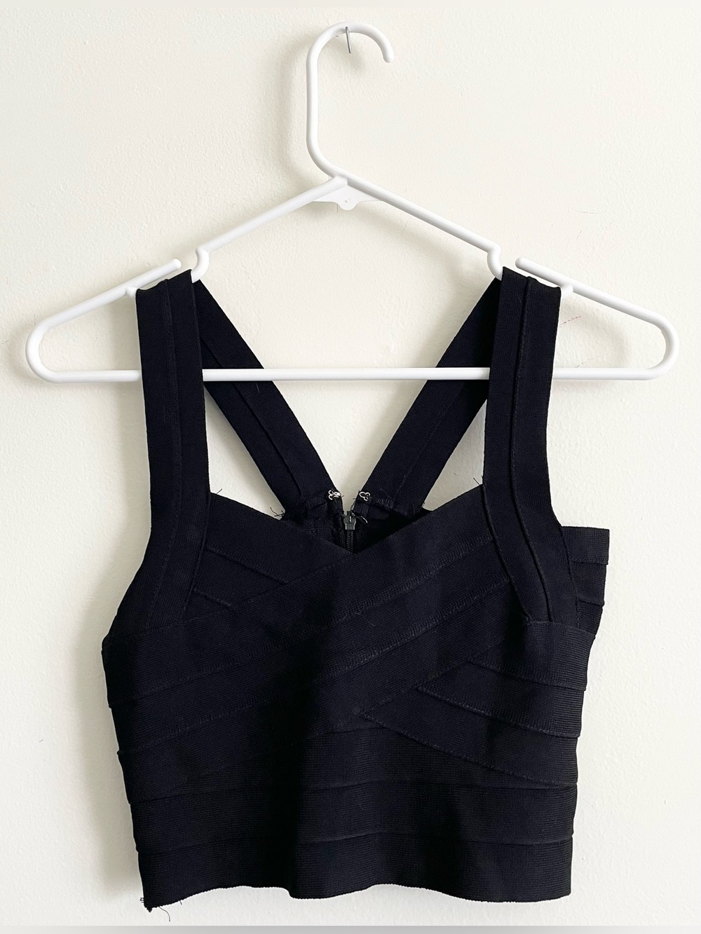 Black Bandage Crop Tank Top
